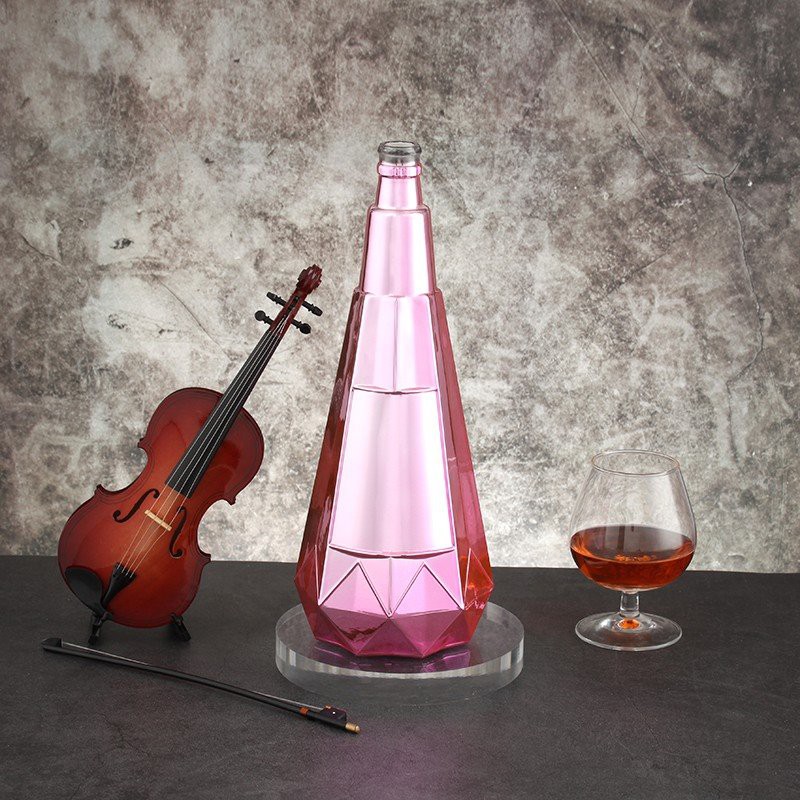 Roasted Flower Glass Wine Bottles