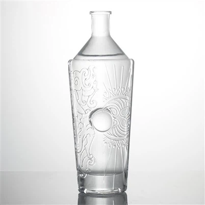 Reliéfní Whisky Skleněná Láhev S Korkem